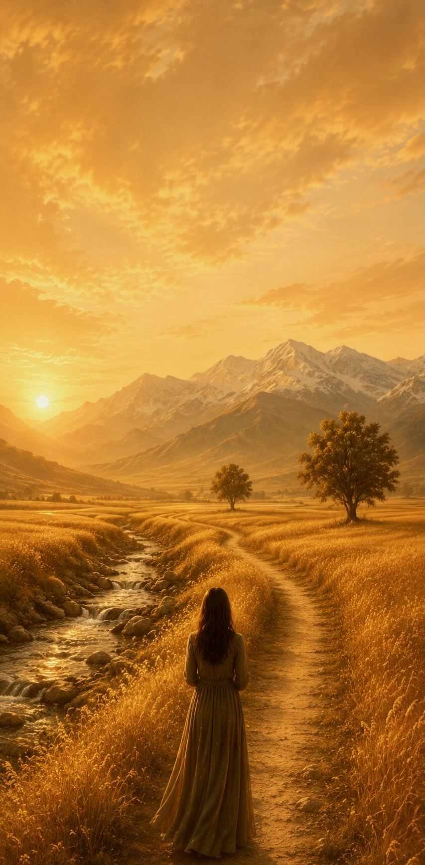 Hero artwork for A Thousand Words in Silence by Farooq Zaman — a solitary figure walks a mountain path at dusk, toward beauty beyond silence
